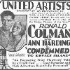 Condemned with Ann Harding, 1929.